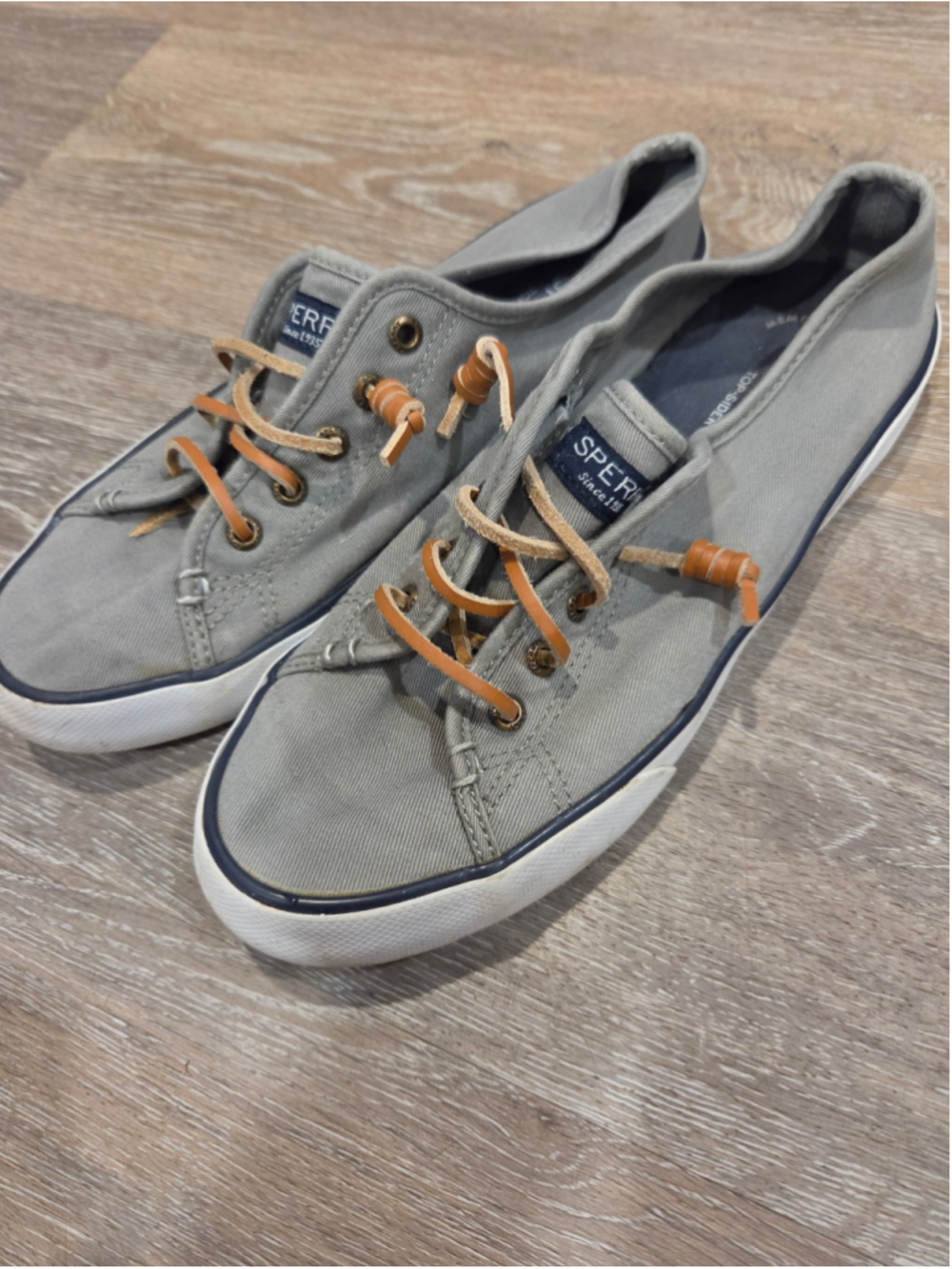 Women's Sperry Grey Canvas Sneakers Size 7.5